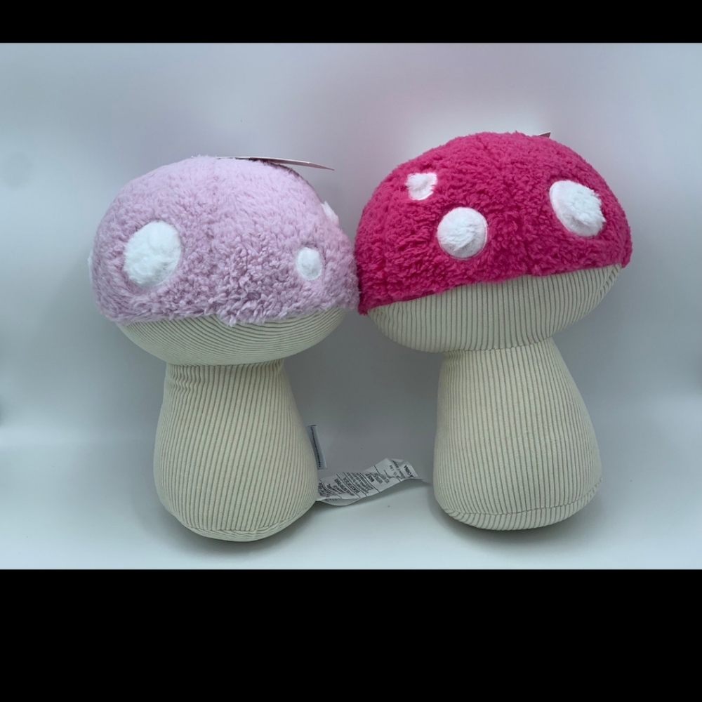 Cupcakes & Cashmere Mushroom Shaped Plush Decorative Throw  Only 1 Hot Pink